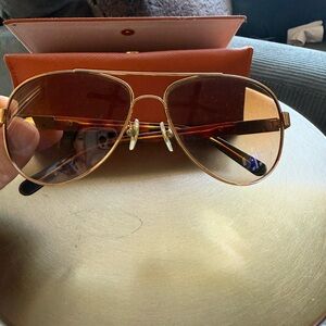 Used Tory Burch pilot sunglasses with case and bag!